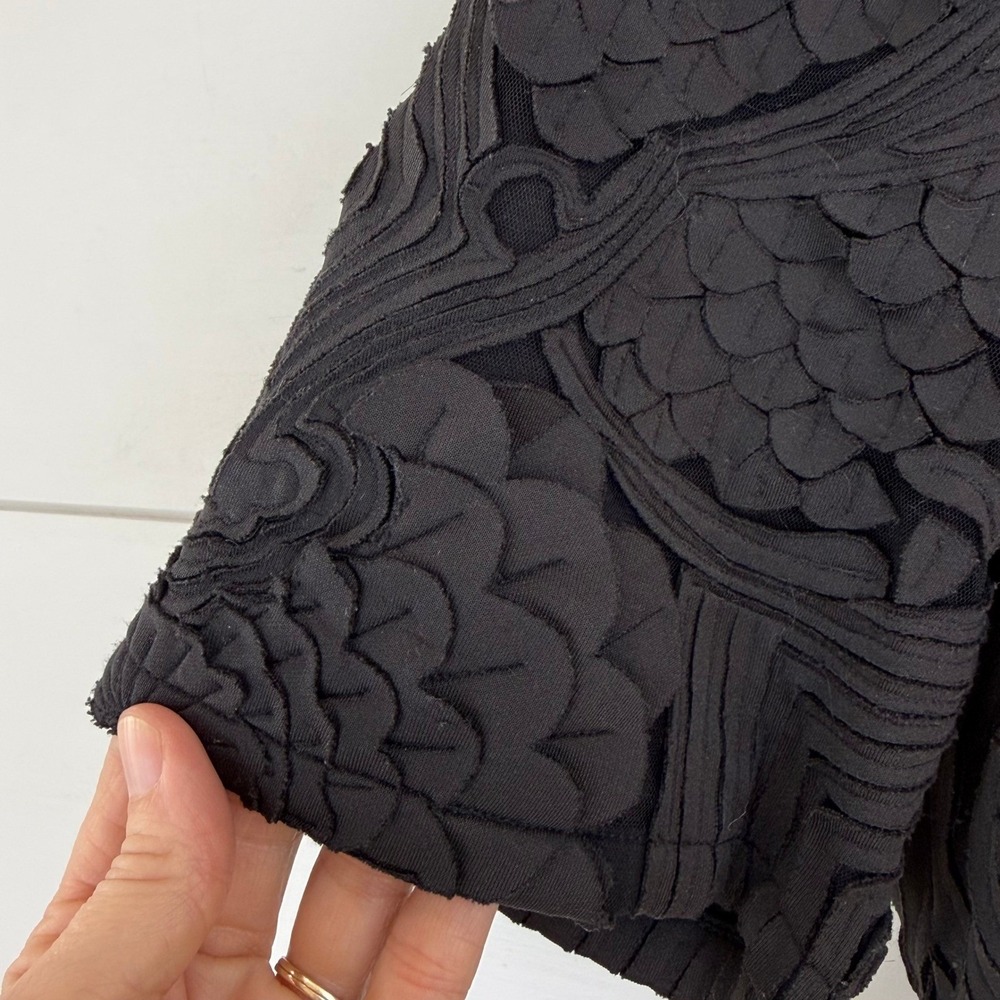 Pankaj & Nidhi MILANY Black CUTWORK MIDI Dress WOMEN 6 Anthropologie - Picture 6 of 13